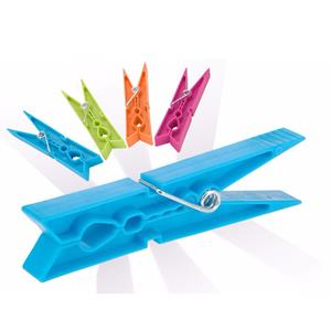 Merkloos Wasknijpers - 32x stuks - gekleurde knijpers / wasspelden - Kunstof -