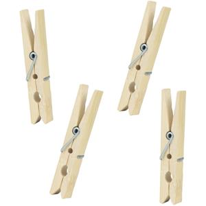 Urban Living Basic Size wasknijpers - 48x - bamboe - 7 cm -