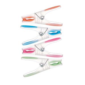 Merkloos Anti-slip wasknijpers - 40x stuks - kleurenmix - kunststof - 8 cm -