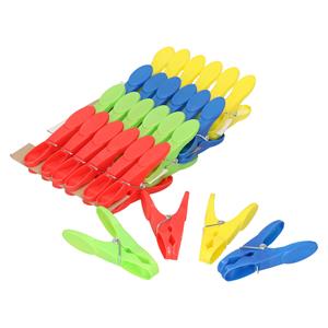 Merkloos Soft grip wasknijpers - 56x - kunststof - 4 kleuren per set - 8 cm -