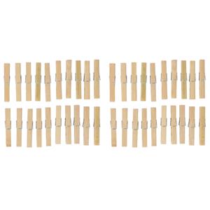 Merkloos Bamboe wasknijpers - 60x - hout - 9 cm -