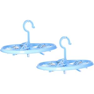 DID Droogcarrousel/droogmolen blauw met 12 knijpers 26,5 cm -