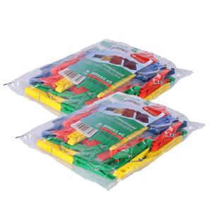 Merkloos Wasknijpers - 100x stuks - felle kleurenmix - kunststof - 8 cm -