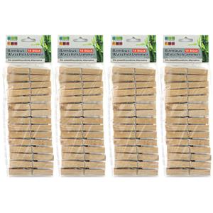 Jedermann wasknijpers - 60x - bamboe hout - 9,5 cm -