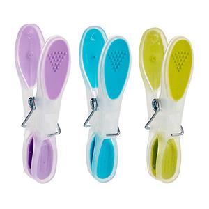 Merkloos Anti-slip wasknijpers - 90x stuks - kleurenmix - kunststof - 8 cm -