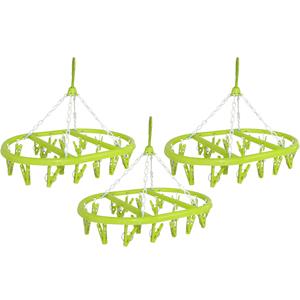 Merkloos Droogcarrousel/droogmolen groen met 20 knijpers x 32 cm -