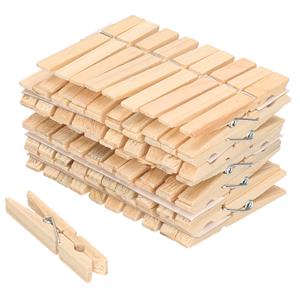 Merkloos Sorex Wasknijpers - 200x - 50 stuks - hout - knijpers - metalen slagveer -