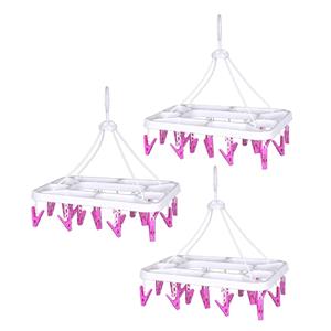 Concorde Droogcarrousel/droogmolen wit/roze met 20 knijpers 28 x cm -