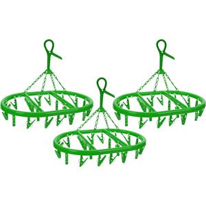 Merkloos Droogcarrousel/droogmolen groen met 20 knijpers 33 x 50 cm -