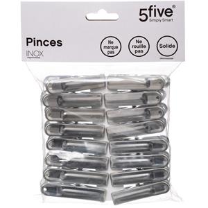 5five 96x Stuks wasknijpers naturel 6 cm van RVS -