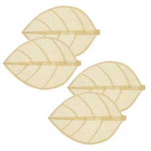 Secret de Gourmet Placemat Leaf - 4x - beige - ovaal - 50 x 33 cm - Decoratief -