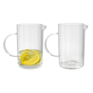 Gerimport Schenkkan water/wijn karaf Lucia - 2x - borosilicaat glas - 850 ml - 10 X 17 X 16 CM -