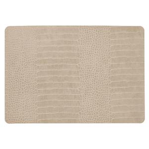 Unique Living placemats Croco lederlook - 1x - 43 x 30 cm - beige - pvc - tafel onderleggers -
