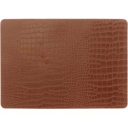 Unique Living placemats Croco lederlook - 1x - 43 x 30 cm - bruin - pvc - tafel onderleggers -