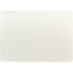 Unique Living placemats Croco lederlook - 1x - 43 x 30 cm - ivoor wit - pvc - tafel onderleggers -