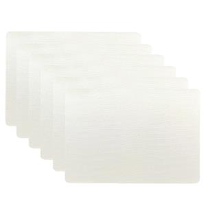 Unique Living placemats Croco lederlook - 6x - 43 x 30 cm - ivoor wit - pvc - tafel onderleggers -