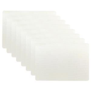 Unique Living placemats Croco lederlook - 8x - 43 x 30 cm - ivoor wit - pvc - tafel onderleggers -