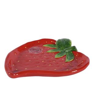 Decoris Het  Gebaksbord Aardbei, Gemaakt Van Dolomiet, Is Een Charmant En Speels