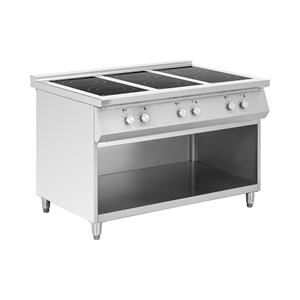 Royal Catering Inductiekookplaat - met open bodem - 6 kookplaten - 25,5 kW - tot 260 °C - RVS - 