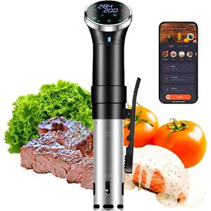 Bobo Life Precisiekooktoestel van 1100 watt, dompelcirculatiepompen zorgen voor snelle verwarming, groot touchscreen en APP-afstandsbediening Koken voor gastronomische maaltijden EU Plug