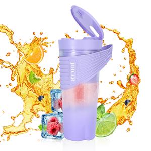 Tooarts Draagbare blender voor shakes en smoothies 4000 mAh Type-C oplaadbare persoonlijke blender van 460 ml met 6 paars