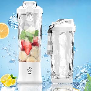 JJ-Home 1 set 600ML waterdichte sapcentrifugebeker 6 messen handige Rhombus Body elektrische sapcentrifuge wit