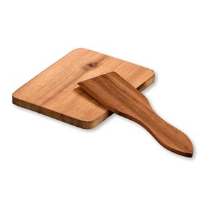 Kesper onderzetters voor gourmet pannetjes - 8x - luxe acacia hout - 10 x 8 cm - gelakt -