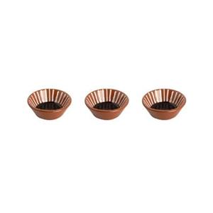 Colori del Sud Schaal Mezquita 8 cm 6 cl Bruin Zwart Wit 3 stuks
