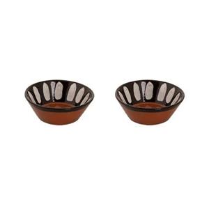 Colori del Sud Schaal Mezquita 15 cm 45 cl Bruin Zwart Wit 2 stuks
