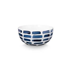Vtwonen  Painted Serveerkom - Blauw, Wit - Porselein - 20.5cm