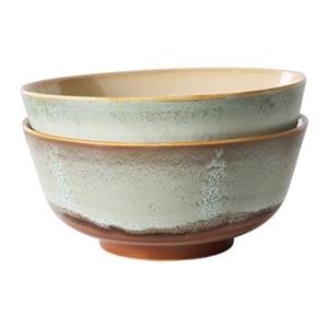 HKLIVING 70's Ceramics Ramen Kommen Ø 19 cm - Set van 2 - Verge