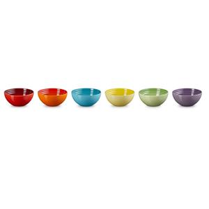 LE CREUSET  Aardewerk - Snackschaaltjes 12cm Regenboog 6-dlg