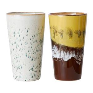 HKLIVING 70's Latte Mok 0,28 L - Set van 2 - Brine