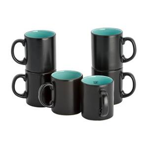 Lite-body Koffiebeker set van 6 stuks - Aardewerk - Zwart Mat