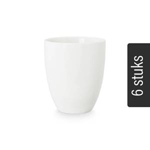Vtwonen Mokken zonder Oor - Set van 6 - Wit - Porselein - 250 ml