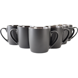 OTIX KoffieKopjes Koffiemokken Set van 6 Koffietassen Zwart Mat 350...