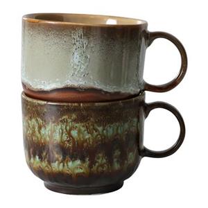 HKLIVING 70's Ceramics Theekop 0,42 L - Set van 2 - Odyssey