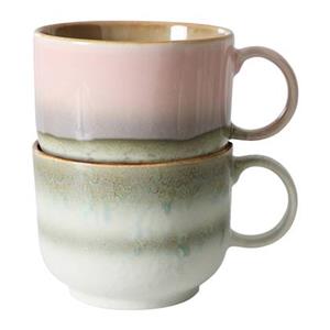HKLIVING 70's Ceramics Theekop 0,42 L - Set van 2 - Nova