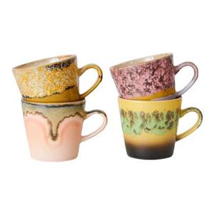 HKLIVING 70's Americano Mok 0,26 L - Set van 4 - Radiant