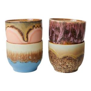HKLIVING 70's Koffiemok 0,25 L - Set van 4 - Lagoon