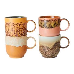 HKLIVING 70's Koffiekop 0,25 L - Set van 4 - Cape
