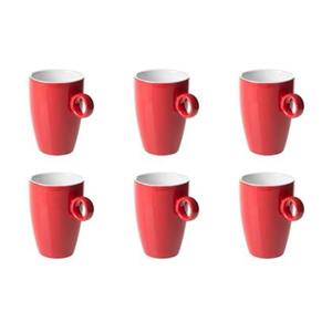 Maastricht Porselein Beker Bart Colour 23 cl Rood 6 stuk(s)