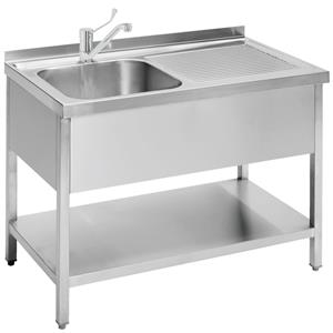 CHROMOnorm Spoeltafel; 120x85x70 cm (LxHxD); zilver
