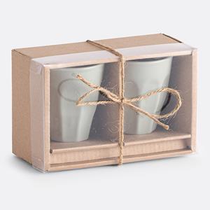 LA REDOUTE INTERIEURS Set van 2 geribbelde koffiekopjes, Notele