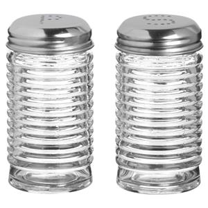 Urban Living Peper en zout stel - ribbel glas - 90 cl - setje van 2x stuks -