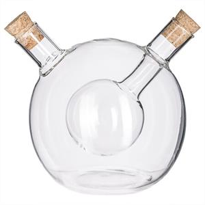 Secret de Gourmet Azijn/Olie flessen tafelset - glas - bolvorm - olijfolieflessen -