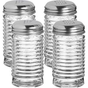 Urban Living Peper en zout stel - ribbel glas - 90 cl - setje van 4x stuks -