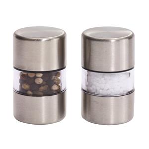 Merkloos RVS pepermolen en zoutmolen set 5 cm - Peper- en zout stel setje -