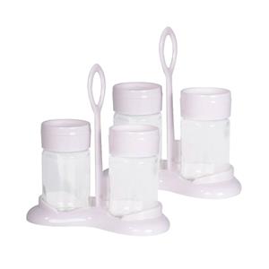 Excellent Houseware 2 Setjes van peper en zout strooiers van glas 15 x 16 cm -