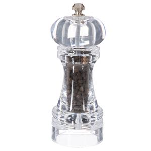5five Pepermolen acryl transparant - 15 cm - Pepermaler - Kruiden en specerijen vermalers -